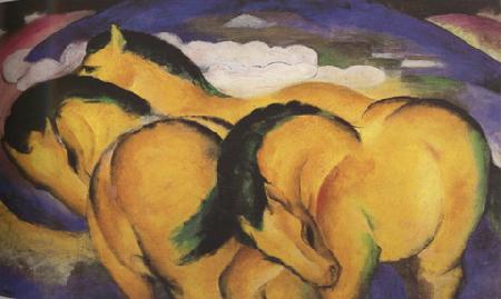 Franz Marc The Little Yellow Horses (mk34) oil painting image